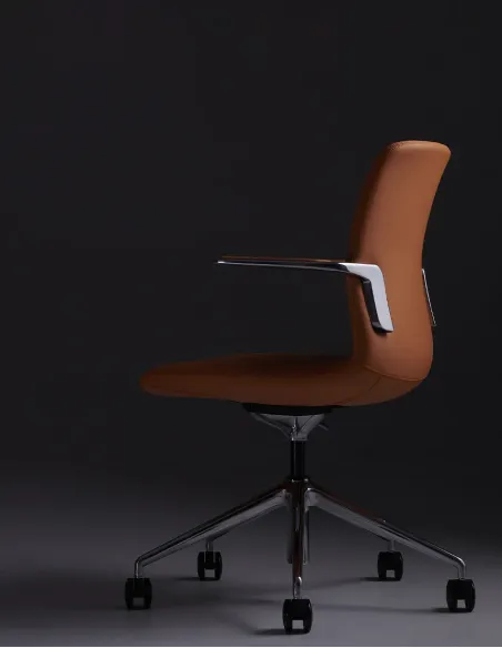 Конференц-крісло KRESLALUX MILA FK015-B11 Orange, шкіряне | Kreslalux