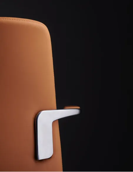 Конференц-крісло KRESLALUX MILA FK015-B11 Orange, шкіряне | Kreslalux