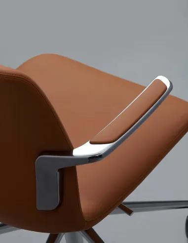 Конференц-крісло KRESLALUX MILA FK015-B11 Orange, шкіряне | Kreslalux