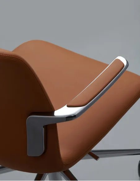Конференц-крісло KRESLALUX MILA FK015-B11 Orange, шкіряне | Kreslalux