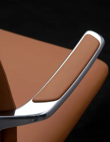 Конференц-крісло KRESLALUX MILA FK015-B11 Orange, шкіряне | Kreslalux