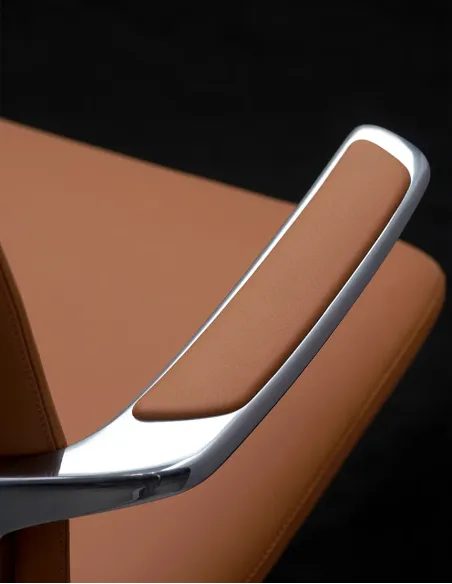 Конференц-крісло KRESLALUX MILA FK015-B11 Orange, шкіряне | Kreslalux
