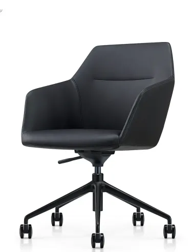 Конференц-крісло KRESLALUX CLARK B2401-H Black, шкіряне | Kreslalux