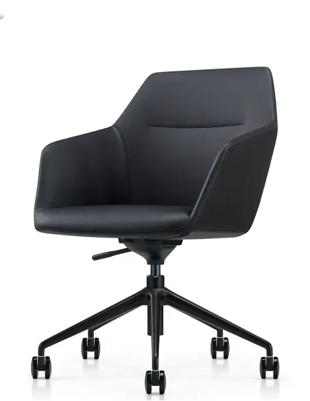 Конференц-кресло KRESLALUX CLARK B2401-H Black, кожаное | Kreslalux
