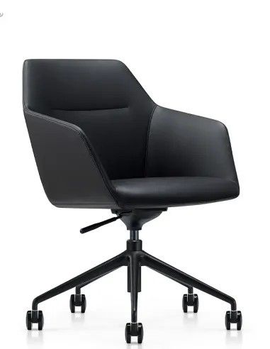 Конференц-крісло KRESLALUX CLARK B2401-H Black, шкіряне | Kreslalux