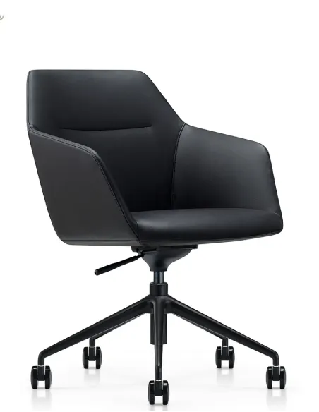 Конференц-крісло KRESLALUX CLARK B2401-H Black, шкіряне | Kreslalux