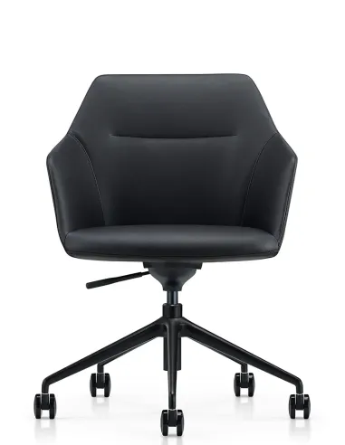 Конференц-крісло KRESLALUX CLARK B2401-H Black, шкіряне | Kreslalux