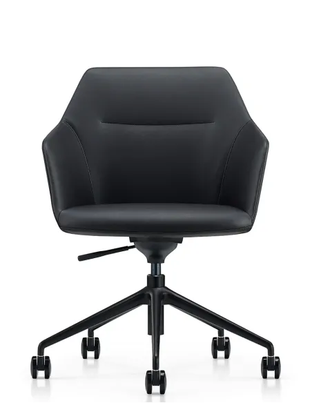 Конференц-крісло KRESLALUX CLARK B2401-H Black, шкіряне | Kreslalux