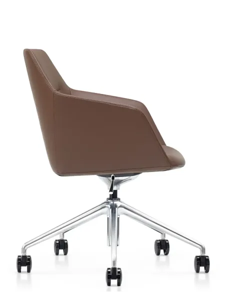 Конференц-крісло KRESLALUX CLARK B2401 Brown, шкіряне | Kreslalux