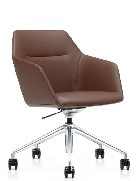 Конференц-крісло KRESLALUX CLARK B2401 Brown, шкіряне | Kreslalux