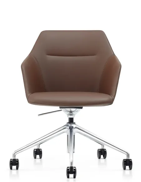 Конференц-крісло KRESLALUX CLARK B2401 Brown, шкіряне | Kreslalux