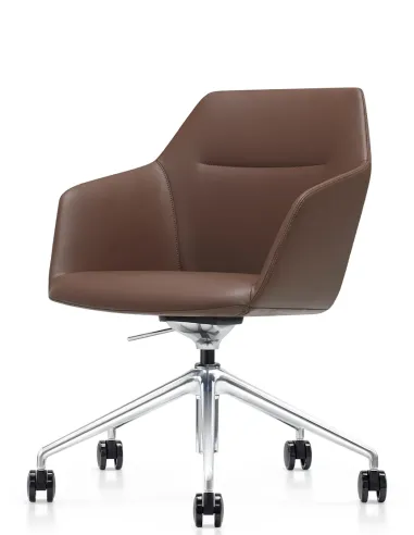 Конференц-кресло KRESLALUX CLARK B2401 Brown, кожаное | Kreslalux