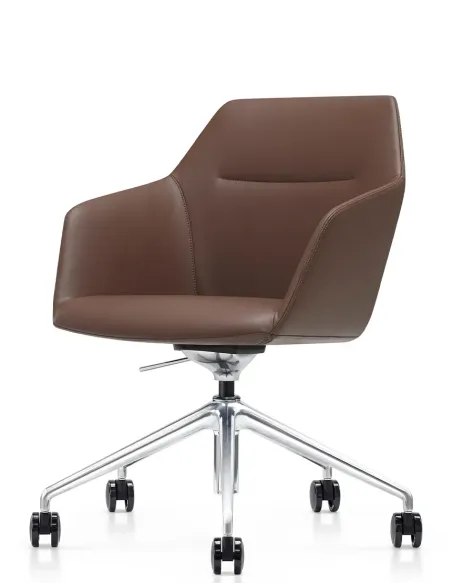 Конференц-кресло KRESLALUX CLARK B2401 Brown, кожаное | Kreslalux