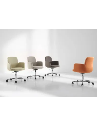 Конференц-крісло KRESLALUX CORD B2512 Orange, шкіряне | Kreslalux