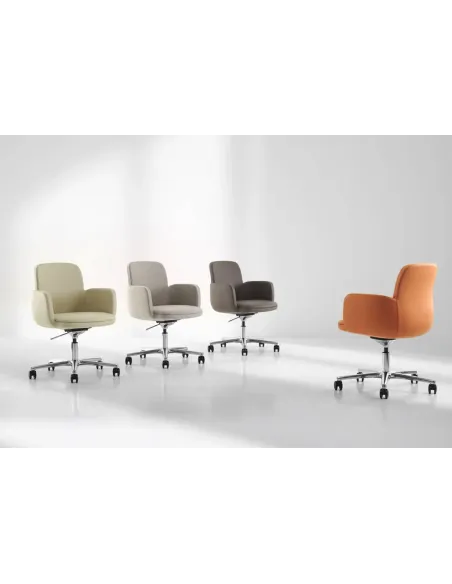 Конференц-кресло KRESLALUX CORD B2512 Orange, кожаное | Kreslalux