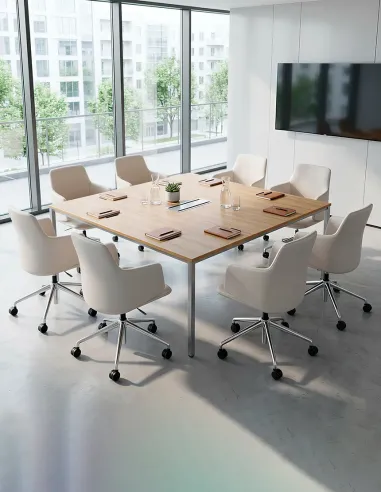 Конференц-крісло KRESLALUX FOCUS B2416 Beige, шкіряне | Kreslalux