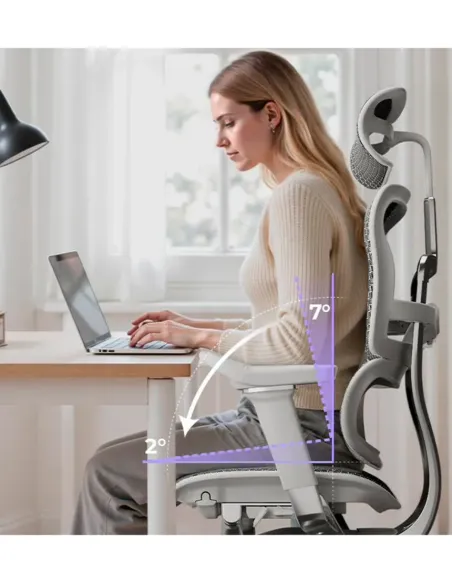 Крісло ERGOHUMAN ELITE 2 (EHE2-AG-HAM-5D-L-LM, сітка T-168-B2 Natural), ергономічне, з підставкою під ноги