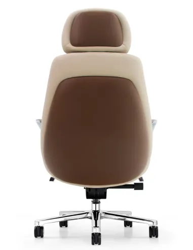 Крісло KRESLALUX RACER 01 BROWN & BEIGE для керівника, шкіряне