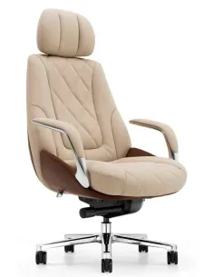 Крісло KRESLALUX RACER 01 BROWN & BEIGE для керівника, шкіряне