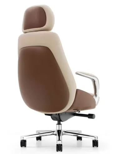 Кресло KRESLALUX RACER 01 BROWN & BEIGE для руководителя, кожаное