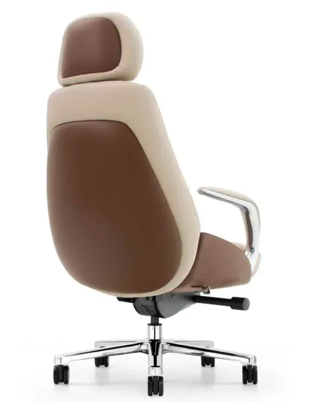 Кресло KRESLALUX RACER 01 BROWN & BEIGE для руководителя, кожаное