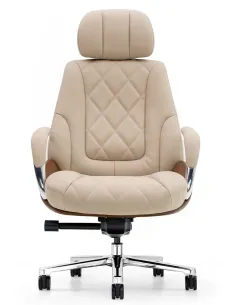 Кресло KRESLALUX RACER 01 BROWN & BEIGE для руководителя, кожаное 2