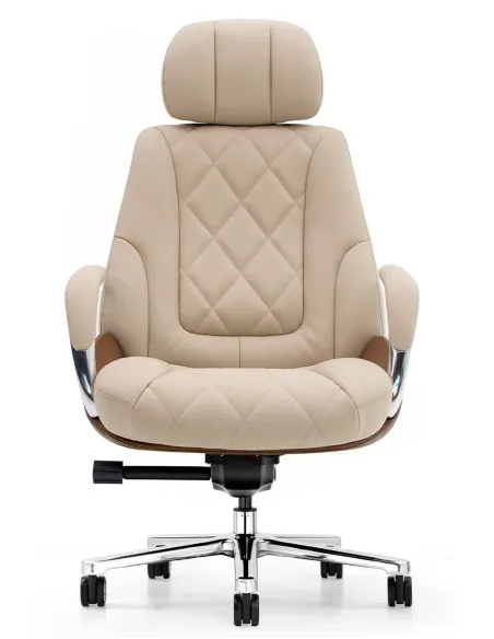Крісло KRESLALUX RACER 01 BROWN & BEIGE для керівника, шкіряне