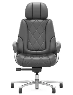 Кресло KRESLALUX RACER 01 BLACK для руководителя, кожаное 2