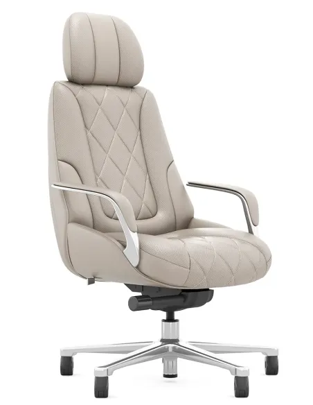 Крісло KRESLALUX RACER 01 LIGHT GREY для керівника, шкіряне