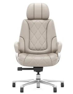 Кресло KRESLALUX RACER 01 LIGHT GREY для руководителя, кожаное 2