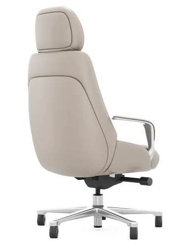 Кресло KRESLALUX RACER 01 LIGHT GREY для руководителя, кожаное