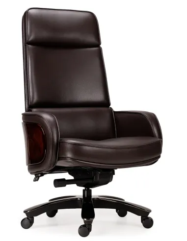 Кресло KRESLALUX CROWN 01 LUXURY DARK BROWN для руководителя, кожаное