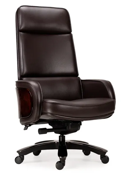 Кресло KRESLALUX CROWN 01 LUXURY DARK BROWN для руководителя, кожаное