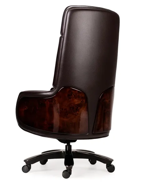 Кресло KRESLALUX CROWN 01 LUXURY DARK BROWN для руководителя, кожаное