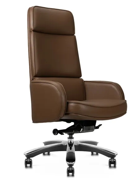 Крісло KRESLALUX CROWN 01 BROWN для керівника, шкіряне