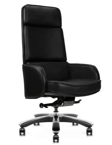 Крісло KRESLALUX CROWN 01 BLACK для керівника, шкіряне