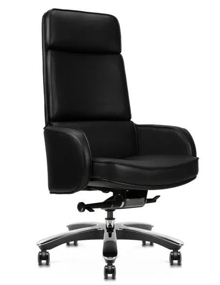 Крісло KRESLALUX CROWN 01 BLACK для керівника, шкіряне