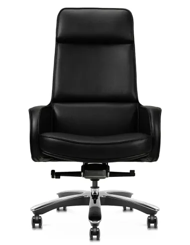 Крісло KRESLALUX CROWN 01 BLACK для керівника, шкіряне