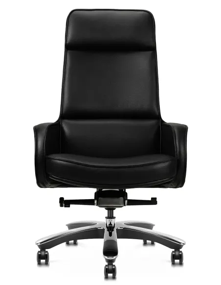 Крісло KRESLALUX CROWN 01 BLACK для керівника, шкіряне