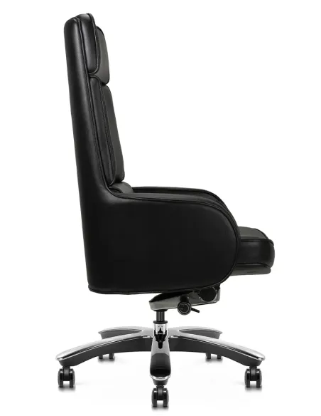 Кресло KRESLALUX CROWN 01 BLACK для руководителя, кожаное