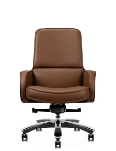 Крісло KRESLALUX CROWN 02 BROWN, для відвідувача, шкіряне 2