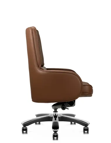 Кресло KRESLALUX CROWN 02 BROWN, для посетителя, кожаное