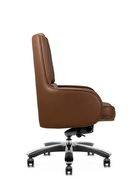 Кресло KRESLALUX CROWN 02 BROWN, для посетителя, кожаное