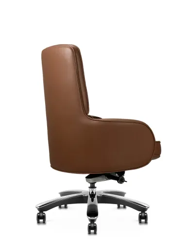 Крісло KRESLALUX CROWN 02 BROWN, для відвідувача, шкіряне