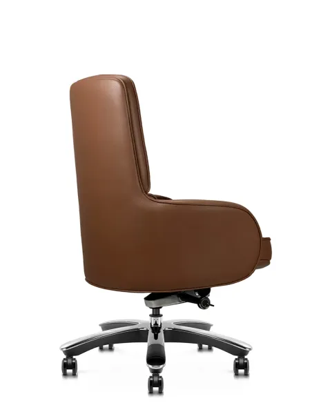 Кресло KRESLALUX CROWN 02 BROWN, для посетителя, кожаное