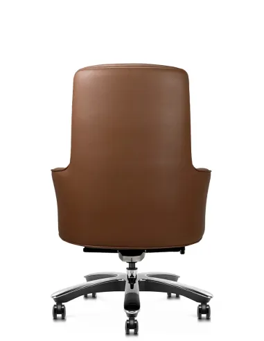 Кресло KRESLALUX CROWN 02 BROWN, для посетителя, кожаное