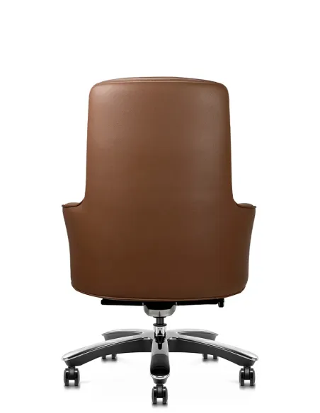 Крісло KRESLALUX CROWN 02 BROWN, для відвідувача, шкіряне