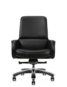 Кресло KRESLALUX CROWN 02 BLACK, для посетителя, кожаное 2