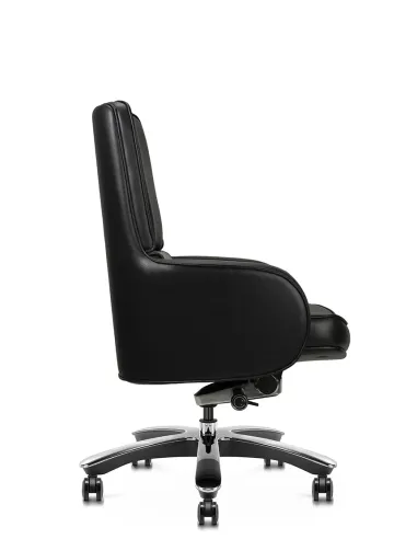 Крісло KRESLALUX CROWN 02 BLACK, для відвідувача, шкіряне