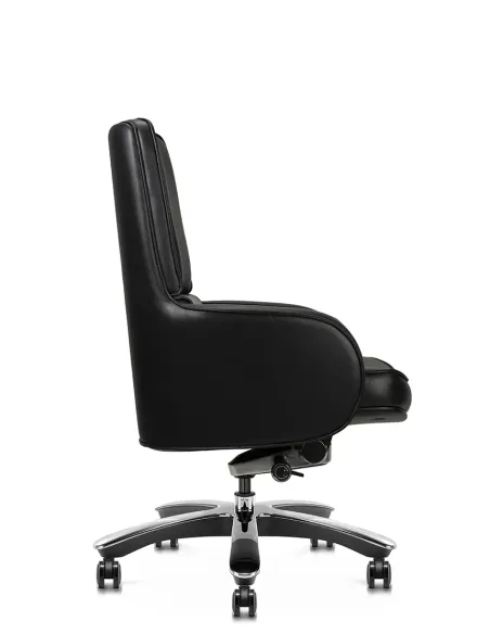 Крісло KRESLALUX CROWN 02 BLACK, для відвідувача, шкіряне
